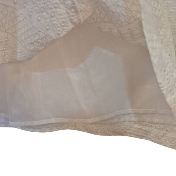 Liz Claiborne Women's White Cotton Eyelet Lined Straight Pencil Skirt - Picture 6 of 8